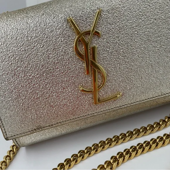 ❌SOLD❌ YSL Kate Small Sparkling Light Gold Bag Clutch - Picture 15 of 16